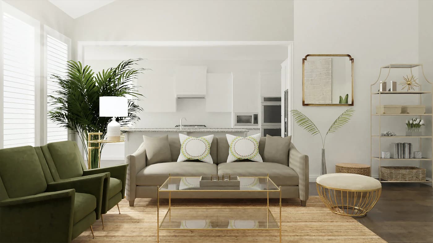 Bright modern living room with contemporary furnishings
