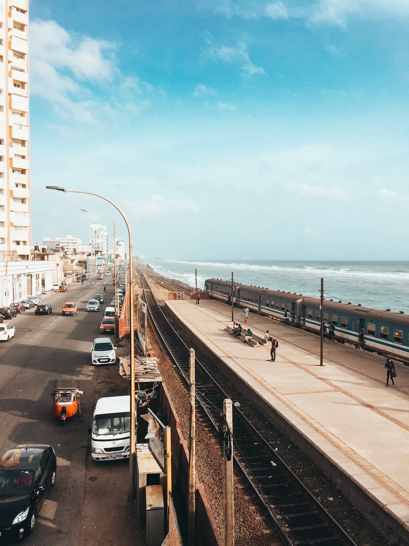 Coastal road along the seafront in Colombo, Sri Lanka